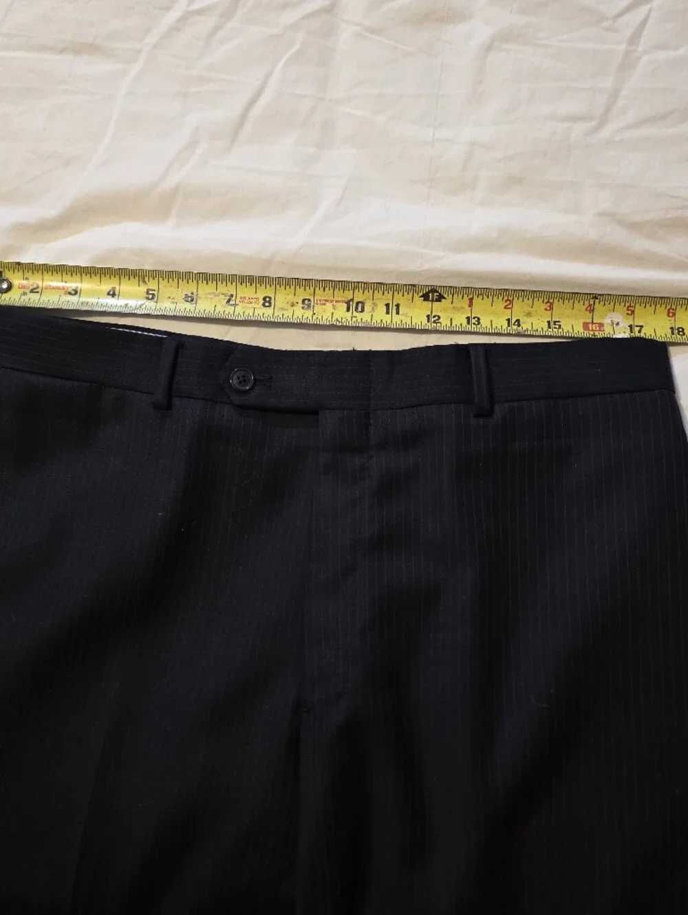 Tommy Hilfiger Men's Navy Blue Pinstripe Suit 42R Pants Are 36/34